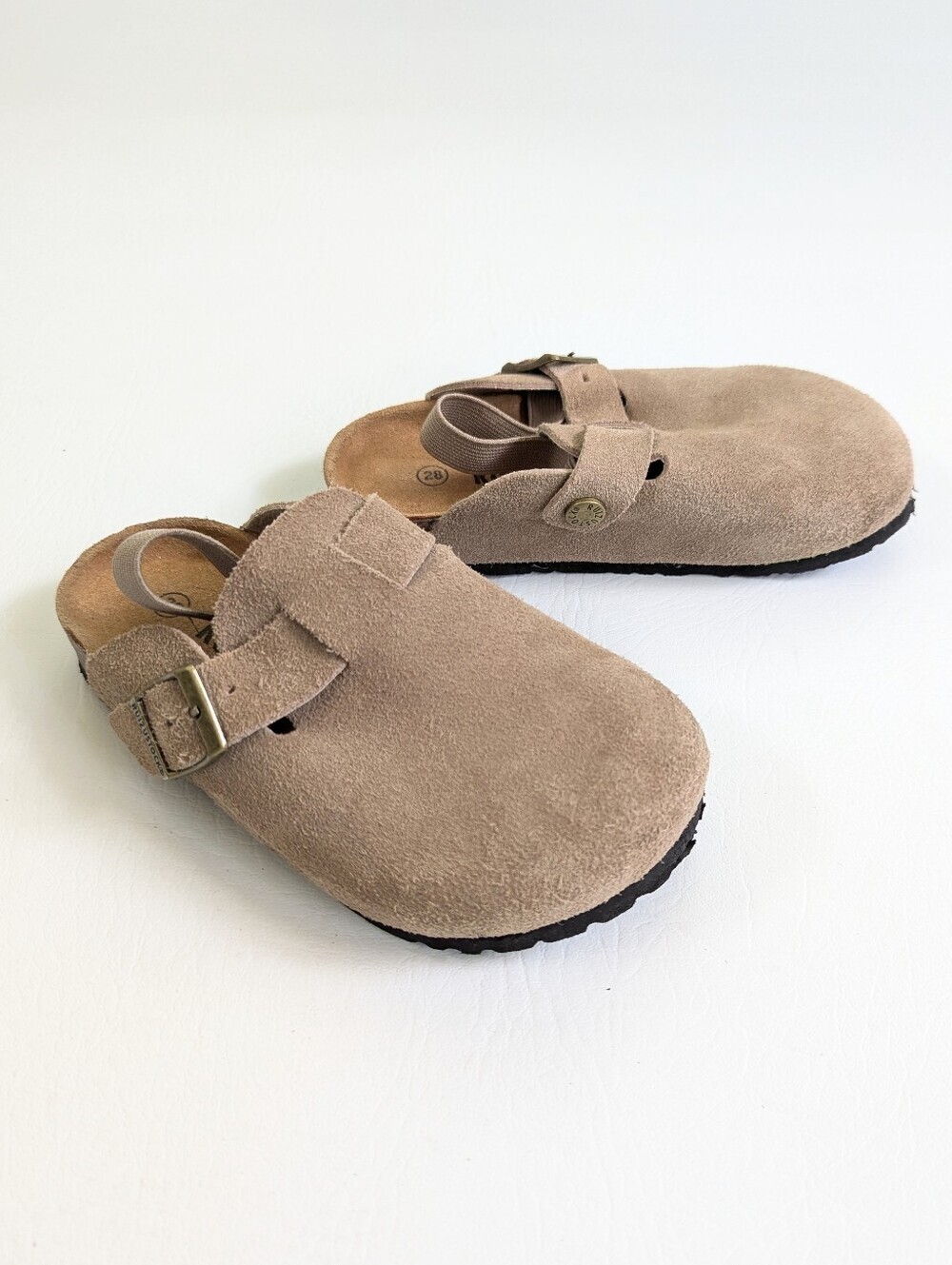 Ruizustock Kids Suede Potato Shoes Size 28 US 11 Unisex Beige Clog